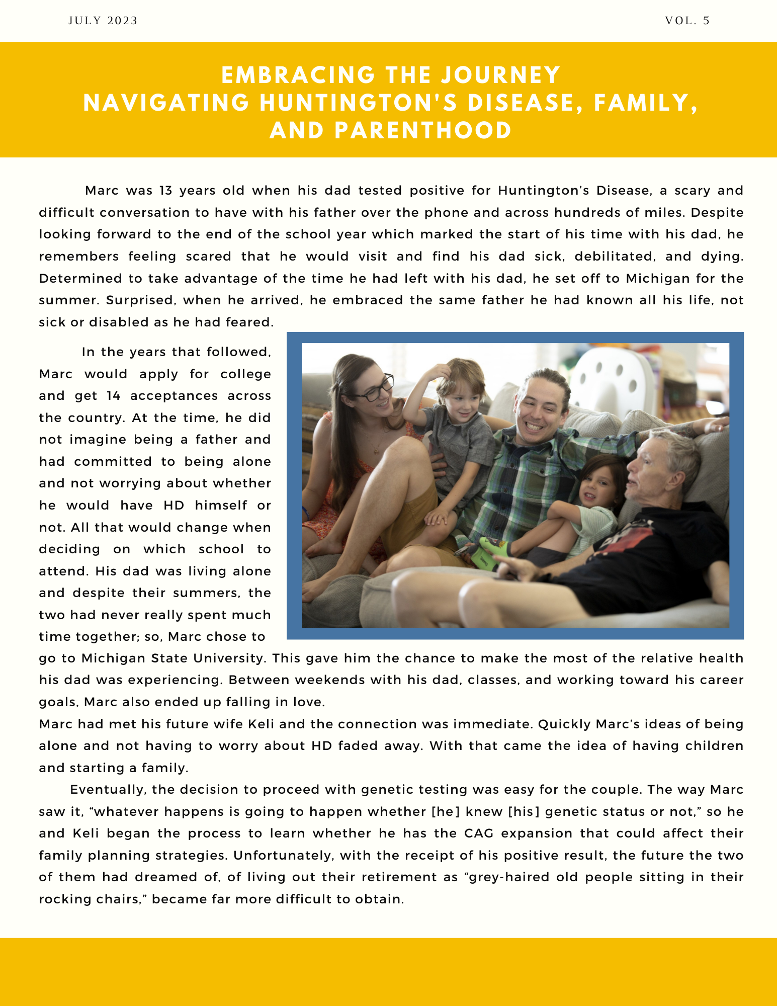 7.23 - 2nd Page: Embracing the Journey Navigating Huntington's Disease, Family, and Parenthood